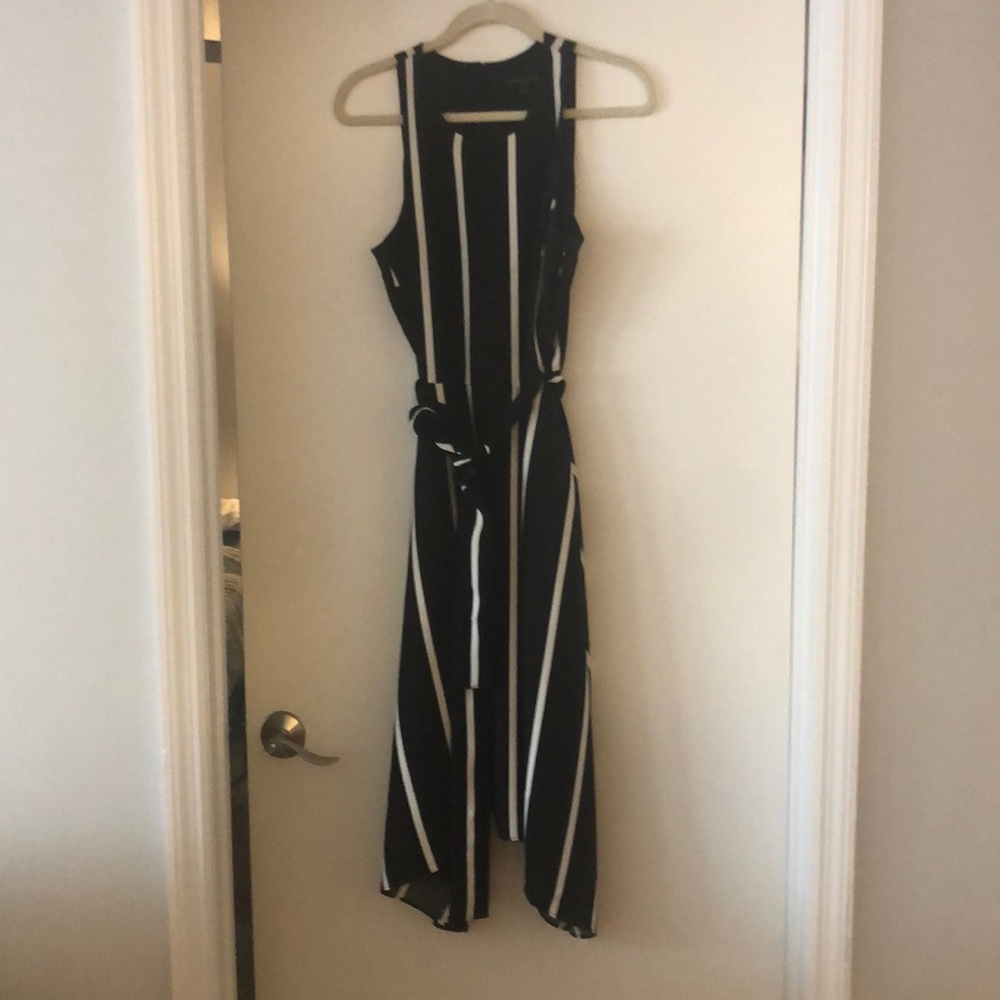 Black and white striped Banana Republic Dress with Sash, size 12